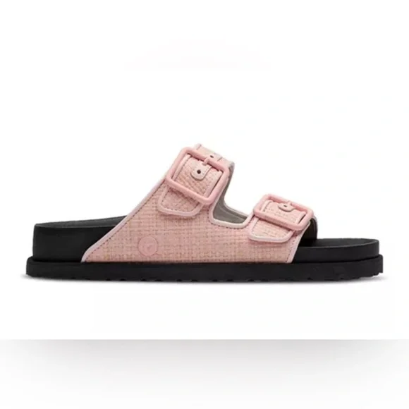1774 BIRKENSTOCK Arizona Raffia Luxe Slide Sandal Chintz Rose Pink New NWT - Picture 1 of 17